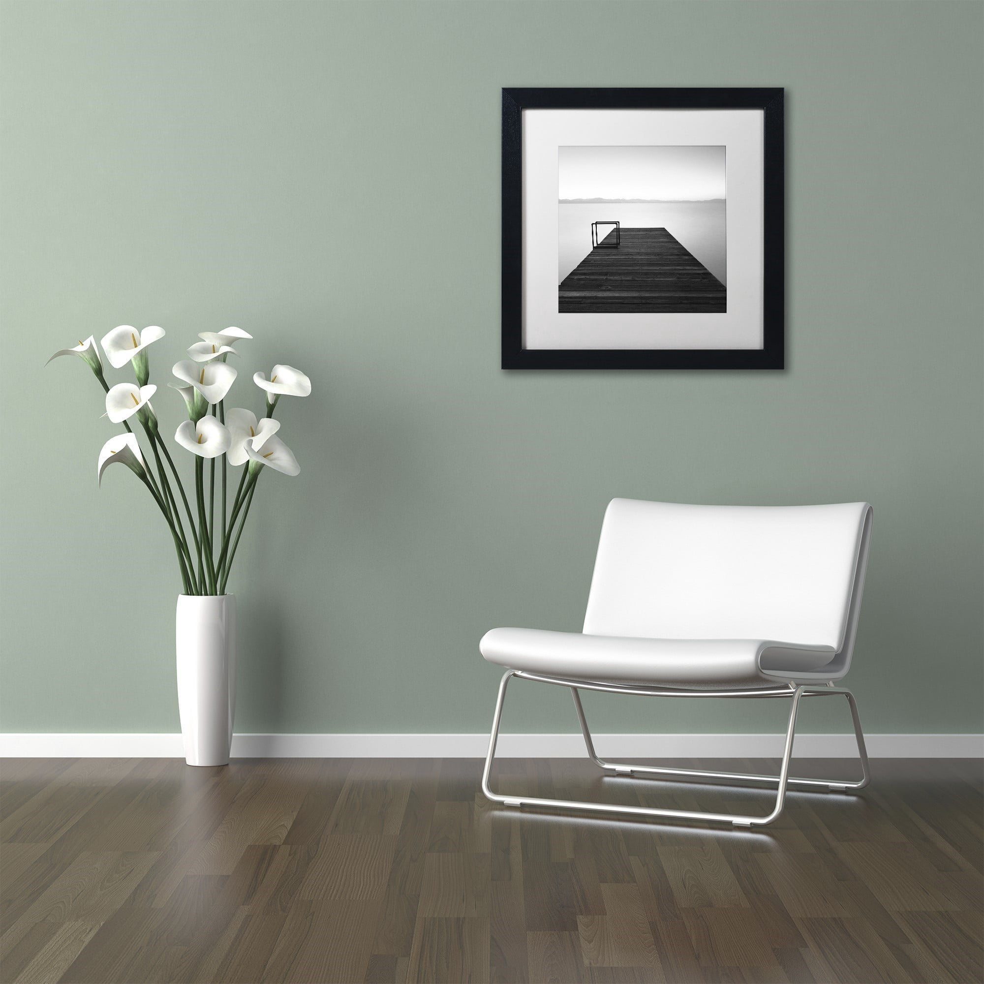 Trademark Fine Art "Cube" Canvas Art by Moises Levy White Matte, Black Frame