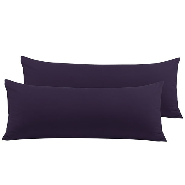 Cuerpo Almohada Funda PiccoCasa con Cremallera Cierre Juego de 2 Almohada Fundas 1800 Microfibra Berenjena 51cmx140cm