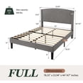 thumbnail image 6 of Amolife Full Bed Frame, Platform Upholstered Bed with Soft Teddy Fabric Curved Headboard, Grey, 6 of 6