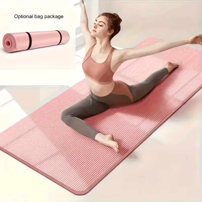 Extra Wide Yoga Mat - Heavy-Duty NBR Non-Slip Fitness Mat , Extra Thick Cushioned Surface for Home Gym, Pilates, Dance & Yoga - Extra Long Exercise Mat for Beginners & Professionals, Compatible with