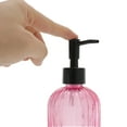 thumbnail image 3 of Unique Bargains 1 Pc Convenient Vertical Stripes Soap Dispenser 13.53oz Pink Black, 3 of 6