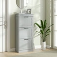 thumbnail image 2 of HOMCOM Armoire à Chaussures Étroite avec Tiroirs Basculants et Tablette Ajustable, Gris, 2 of 10