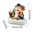 thumbnail image 2 of Resin Illuminated Desktop Ornament Featuring Festive Snowmen and Children in Warm Seasonal Scene, 2 of 5