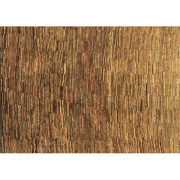 Ahgly Company Indoor Rectangle Abstract Brown Contemporary Area Rugs, 5' x 7'