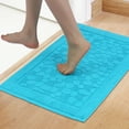 thumbnail image 2 of Unique Bargains Cotton Washable Mats Spa Style Bathroom Floor Rugs Thick Soft Blue, 2 of 7
