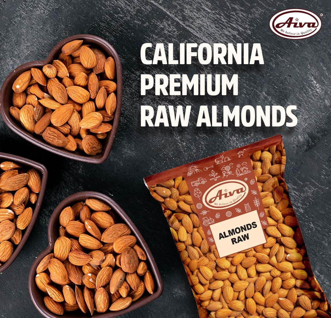AIVA Natural Whole Raw Almonds - 10 lb (Grown in the USA Raw Almonds)