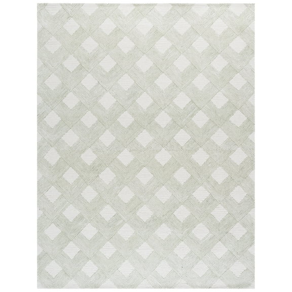 SAFAVIEH Ebony Marva Plaid Area Rug, Green/Ivory, 8' x 10'