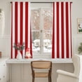 thumbnail image 5 of Sheer Curtain 63 Inch Length 2 Panels Light Filtering Window Curtain Red White Vintage Striped Sheer Voile Curtains Rod Pocket Window Treatment for Kitchen Living Room Abstarct Modern Geometric Art, 5 of 9