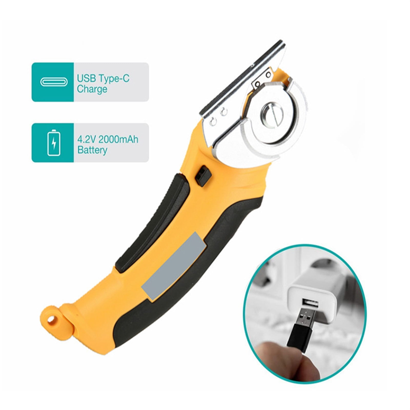 Electric Scissors Rechargeable Cordless Electric Cutter Shear For Cardboard Leather Fabric Scrapbook Carpet Electric Rotary Cutt ,Multiple Speeds