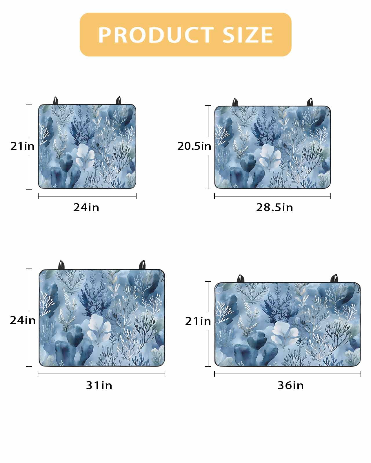nqOlkjepod Large Induction Cooktop Protector Mat 36"x21", Blue Botanical Art Stove Top Covers for Electric Stove, Pastoral Watercolor Leaf Modern Stove Burner Cover Mats, Glass Top Stove Cover