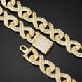 thumbnail image 3 of Saintda 15MM Infinity Cuban Link Chain Necklace Box Buckle Iced Out AAA+ CZ Rhinestone Stone Necklaces For Women Men Hip Hop Jewelry Choker, 3 of 5