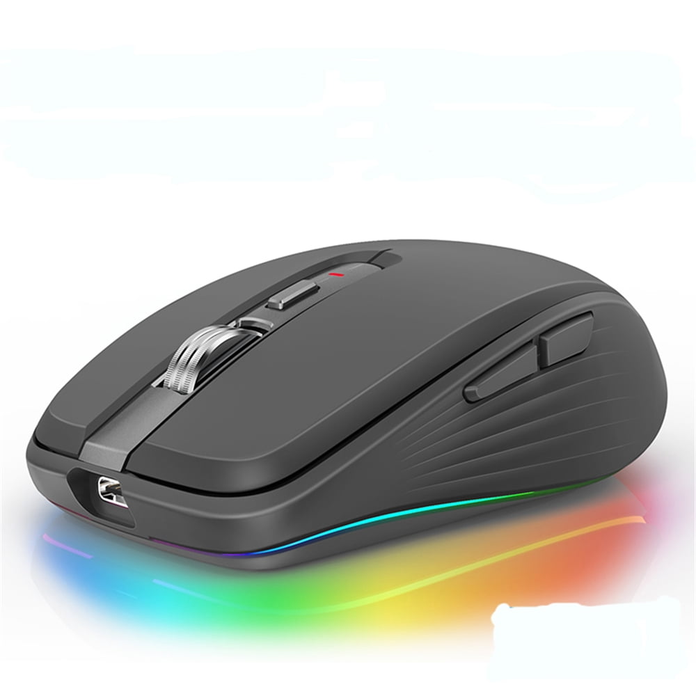 Bluetooth 5.0 Wireless Mouse Compatible for Computer/Laptop/Ipad/Mac/PC/Macbook USB Mouse RGB Mouse Rechargeable Gaming Mouse BT Cordless Mouse Silent/Multi Arc Touch/Ultra-thin Mice