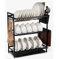thumbnail image 1 of Escurridor De Platos De 3 Niveles Con Bandejas De Extraíbles Negro, 1 of 4