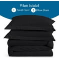 thumbnail image 3 of Couture Charm Decorative Coconut Button Closure Duvet Cover 3-Piece Set Unique Design 600-TC Egyptian Cotton, Super King ( 98" x 108" ) (Black, Stripe), 3 of 4