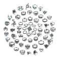 thumbnail image 3 of Juego de 62 anillos de nudillos de plata vintage apilables para mujer, anillos bohemios midi, anillos apilables, 3 of 7