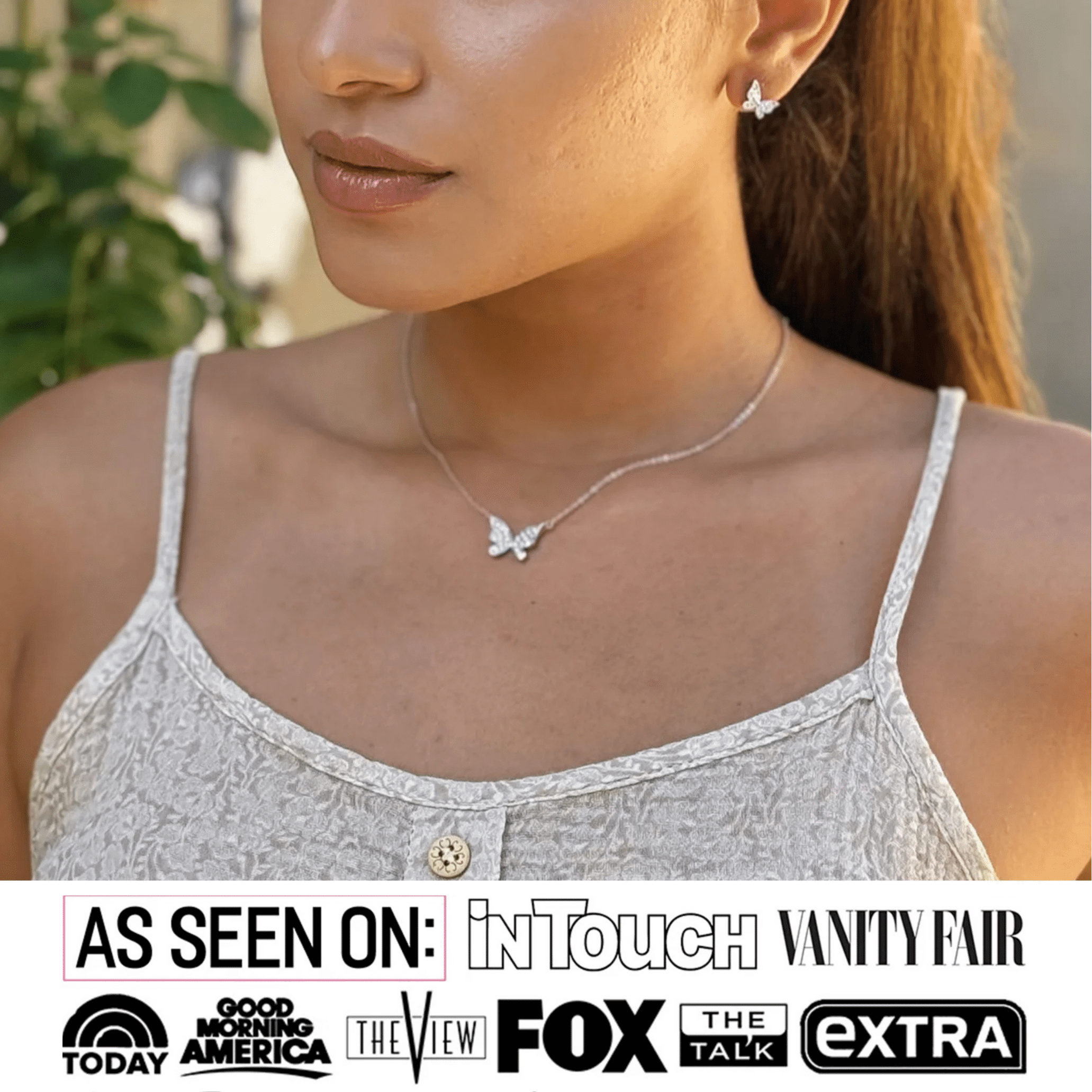 Cate & Chloe Yuenen 18k White Gold Plated Butterfly Necklace with Heartfelt Message Card, Gift for Daughter