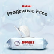 Huggies Simply Clean Unscented Wipes, 3 Flip-Top Packs, 192 Total Count