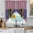 thumbnail image 6 of Independence Day Swag Valances for Windows, Kitchen Curtains 36 Inch Length 2 Panels Set, Retro Boots Red Blue Stars US Flag Stripes Short Curtains for Small Windows Rod Pocket Cafe Curtains 28"x36", 6 of 8