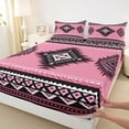 thumbnail image 3 of Manfei Tribal Aztec Boy Girl 4 Pieces Queen Sheet Sets,Bohemian Theme Ultra Soft Flat Sheet,Hippie Boho Queen Fitted Sheet,Luxury Bedroom Decor, 3 of 7