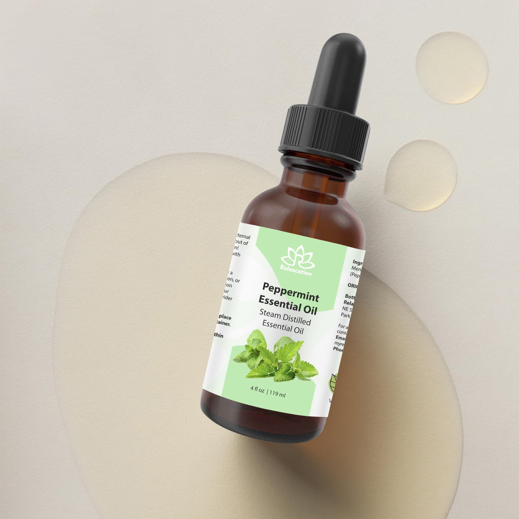 100% Pure Peppermint Essential Oil – Natural & Therapeutic Grade for Aromatherapy, Diffuser, Skin & Hair Care (4 fl.oz)