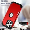 thumbnail image 5 of Decase Compatible with Apple iPhone 16 Pro Max Phone Case,Shockproof Three Layer Heavy Duty Soft Silicone Rubber Bumper+Hard Plastic Hybrid Protective Case for iPhone 16 Pro Max,Red, 5 of 6