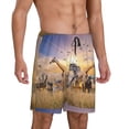thumbnail image 2 of Naloa Wildlife Protection Men's Short Pajama Pants, Lounge Comfort Shorts with Elasticized Waistband and Side Pockets - XX-Large, 2 of 9
