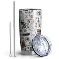 thumbnail image 2 of 20oz Tumblers White Halloween Pumpkin Bat Pattern Stainless Steel Vacuum Insulated Double Wall Travel Tumbler Cups Mug with Lid and Straw,Cleaning Brush for Cold & Hot Drinks, 2 of 7