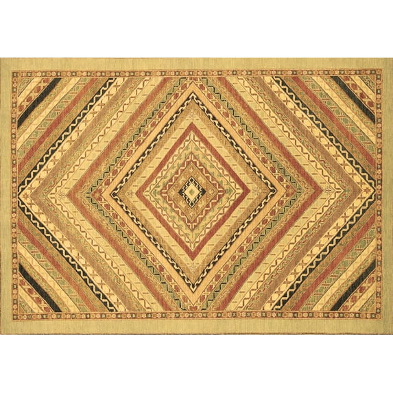 Ahgly Company Indoor Rectangle Abstract Brown Modern Area Rugs, 7' x 10'