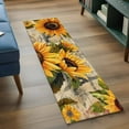 thumbnail image 4 of Sunflower Retro 2x6 Kitchen Runner Rug, Farmhouse Vintage Botanical Floral Non-Skid Rubber Backing Large Rectangle Rugs - Living Room Bedroom Home Office, Indoor Floor Mat Carpets Washable Rug, 4 of 9