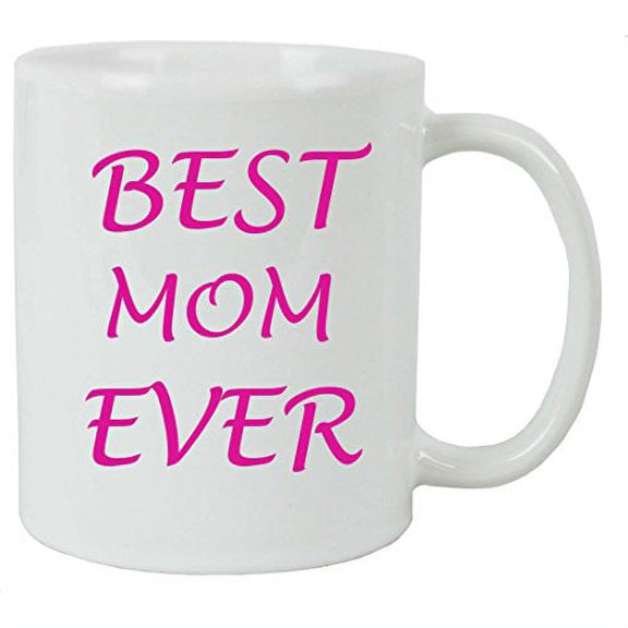 For the Best Mom Ever 11 oz White Ceramic Coffee Mug with FREE White Gift Box for Holiday Gift or Present!