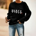 thumbnail image 4 of Women's Casual Long Sleeve Tops Cute Printed Round Neck Cozy Loose Pullover Sweatshirts for Spring Valentine's Gift(Black,L), 4 of 5