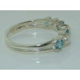 thumbnail image 5 of LBG 14k White Gold Cultured Pearl & Blue Topaz Womans Eternity Band Ring - Size 10, 5 of 6