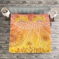 thumbnail image 4 of Ambesonne Botanical Quilted Bedspread Set 3 Pcs, Sunflower Plants, King Size, Orange Yellow Burgundy, 4 of 4