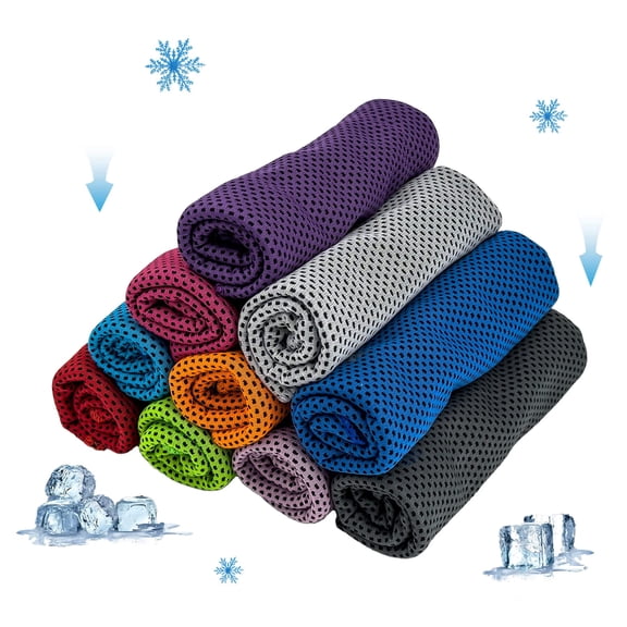 Cooling Towels for Sports, Instant Cooling Microfiber Towel, Soft Breathable Sweat Ice Towel for Yoga, Gym, Running, Golf, Camping, Fitness, Workout, Multicolor