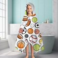 thumbnail image 6 of Baseball Football Pattern Hooded Bath Towel，60"x35" for Ages 3 To 12 Kids, Quick Dry Lightweight Soft Microfiber Hood Beach Towel Cover Up for Kids, 6 of 7