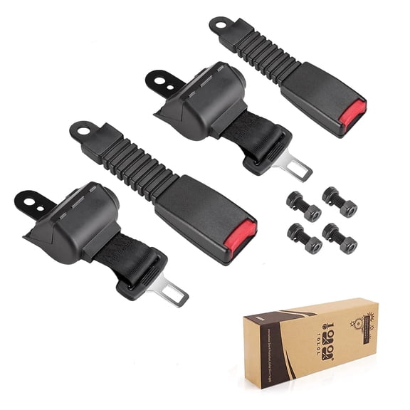 10L0L 2 Sets Golf Cart Seat Belts kit for Yamaha,EZGO, Club Car, 42" Retractable Seat Belts fit Front Rear Seat