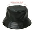 thumbnail image 3 of TANGNADE Bucket Hats for Woman Unisex Fashion Hat PU Leather Rain Fishmen Cap Women Summer Hats Navy, 3 of 5