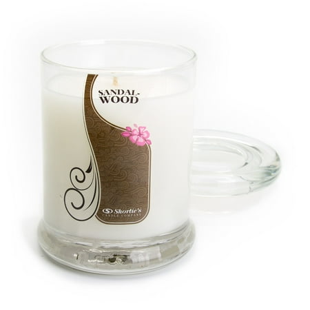Sandalwood Jar Candle (Pure Sandalwood Candle - Small White 6.5 Oz. Highly Scented Jar Candle - Made With Natural Oils - Incense & Earth)
