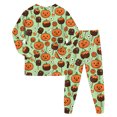 thumbnail image 6 of NOEGOEU Kids Boys Girls Halloween Pajamas Long Sleeve Top and Pants Sleepwear Set 2-9Y (Green,2-3 Years), 6 of 7