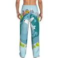 thumbnail image 3 of Uemuo Dreaming Travel Pattern Men's Wide Leg Palazzo Lounge Pants with Pockets Light Weight Loose Comfy Casual Pajama Pants-Small, 3 of 9