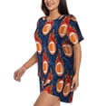 thumbnail image 2 of Bixox Women's American Football and Fire Flames Printed Pajama Set 2 Piece Lounge Set Top and Shorts Soft Pajamas, Shorts with Pockets, 2 of 7