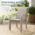 thumbnail image 4 of Vicllax Outdoor Dining Chair Patio Chairs Stacking Metal Modern for Deck Garden, Set of 4, Cream, 4 of 9