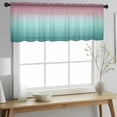 thumbnail image 2 of Ombre Green Pink Valance Curtains for Kitchen/Living Room/Bathroom/Bedroom Window, Rod Pocket Small Topper Half Short Window Curtains Voile Sheer Scarf, Colorful Painting 60"x18", 2 of 8
