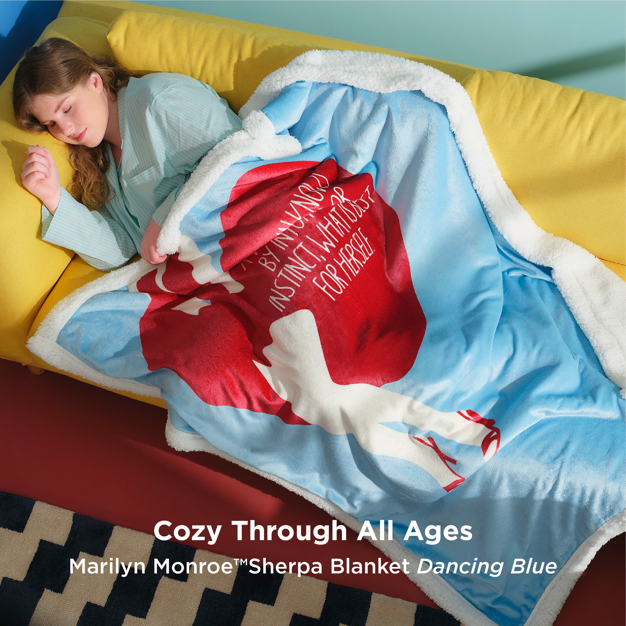 Cozy Comfort Marilyn Monroe Throw Blanket Sherpa Fleece, 50x60