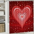 thumbnail image 6 of Fenyluxe Heart Shape Stars Pretty Shower Curtain Bathroom Decor Polyester Fiber Chic Modern Design with Hooks 69x72, 6 of 7
