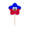 thumbnail image 1 of Haiti bandera nacional país símbolo Mark patron de América del Norte Selección de pastelitos Star lable Flag en palillos de dientes, 1 of 3