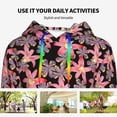 thumbnail image 4 of Lsque Lilies Flowers Pattern Casual Women's Hoodie,Hooded Sweatshirt with Kangaroo Pocket,Pullover Hoodie with Eye-catching Drawstrings-Large, 4 of 7