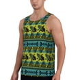 thumbnail image 2 of Pofeuu Teal Vintage Corn Pattern Print Men's Workout Tank Tops Sleeveless Muscle Gym Shirt Quick Dry-3X-Large, 2 of 7