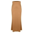 thumbnail image 4 of HomeGardon Maxi Skirts for Women Long Skirts Summer Womens Fashion Solid Color A Character Satin Fabric Invisible Zipper Half Length Skirt,XS-XL, 4 of 6