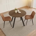 thumbnail image 2 of 34.6" Round Dining Table Set, Mid Century Modern Round Dining Table for 2 Person, with Steel Legs, Coffee Table for Kitchen Dining Room, Office, Save Space, 2 of 7